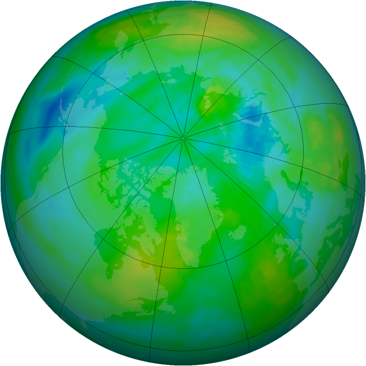 Arctic ozone map for 19 September 1980